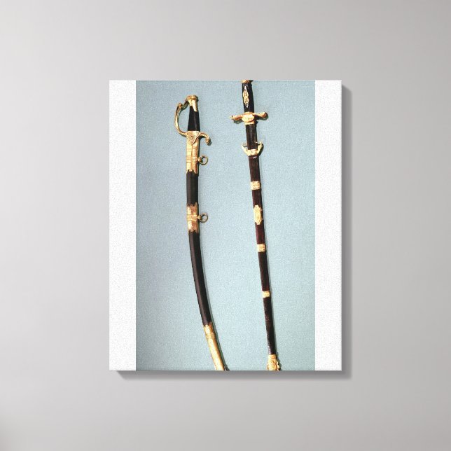 Commemorative sword given by Napoleon Bonaparte Canvas Print (Front)
