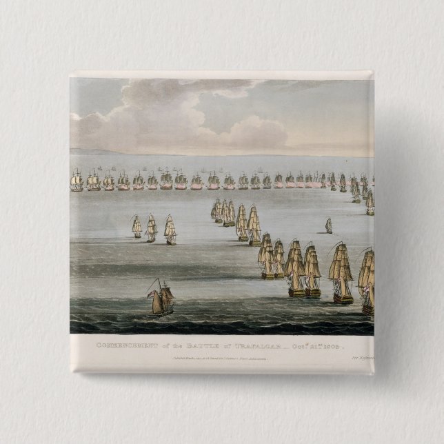 Commencement of the Battle of Trafalgar, 21st Octo 15 Cm Square Badge (Front)