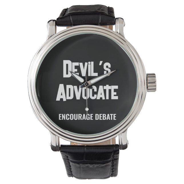Comment black white text Devil's Advocate Debate Watch (Front)