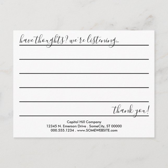 comment card (Front)
