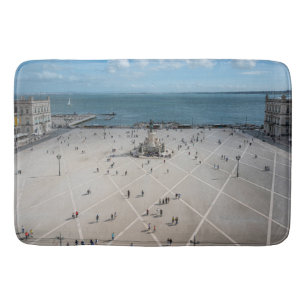 Commerce Square from above in Lisbon, Portugal Bath Mat