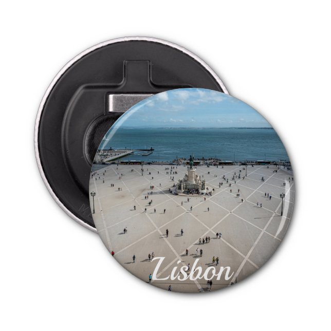 Commerce Square from above in Lisbon, Portugal Bottle Opener (Front)