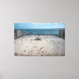 Commerce Square from above in Lisbon, Portugal Canvas Print