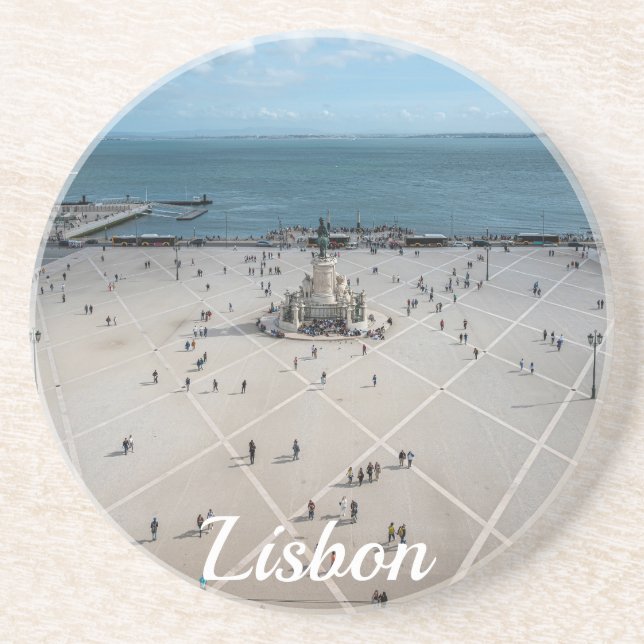 Commerce Square from above in Lisbon, Portugal Coaster (Front)