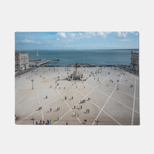 Commerce Square from above in Lisbon, Portugal Doormat (Front)