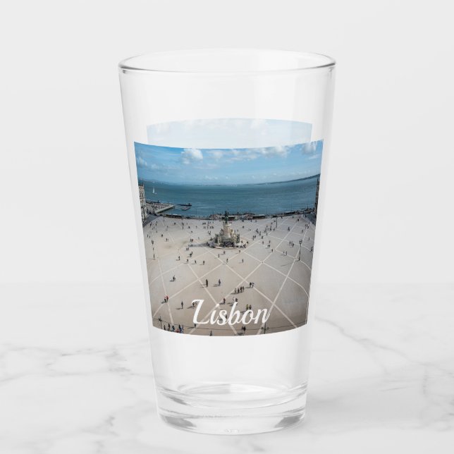 Commerce Square from above in Lisbon, Portugal Glass (Front)