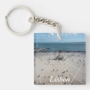 Commerce Square from above in Lisbon, Portugal Key Ring