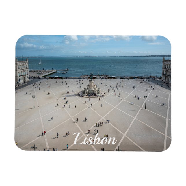 Commerce Square from above in Lisbon, Portugal Magnet (Horizontal)