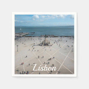 Commerce Square from above in Lisbon, Portugal Napkin