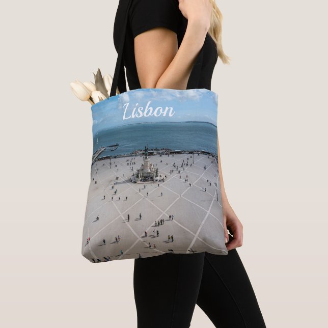 Commerce Square from above in Lisbon, Portugal Tote Bag (Close Up)