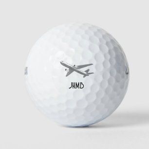 Commercial Airplane Pilot Monogram Art Golf Balls