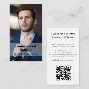 Commercial Banker Photo QR Code Business Card