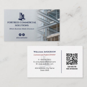 Commercial Building Contractors   Iron Gray Business Card