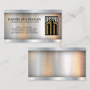 Commercial Buildings Metallic Background Business Card