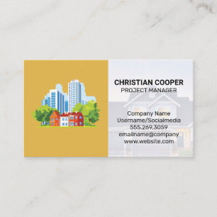 Commercial City Logo Real Estate Properties Business Card