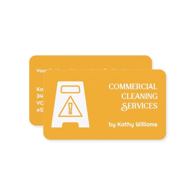 Commercial Cleaning Business Card (Front/Back In Situ)