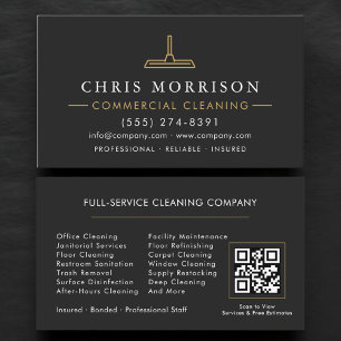 Commercial Cleaning QR Code Business Card