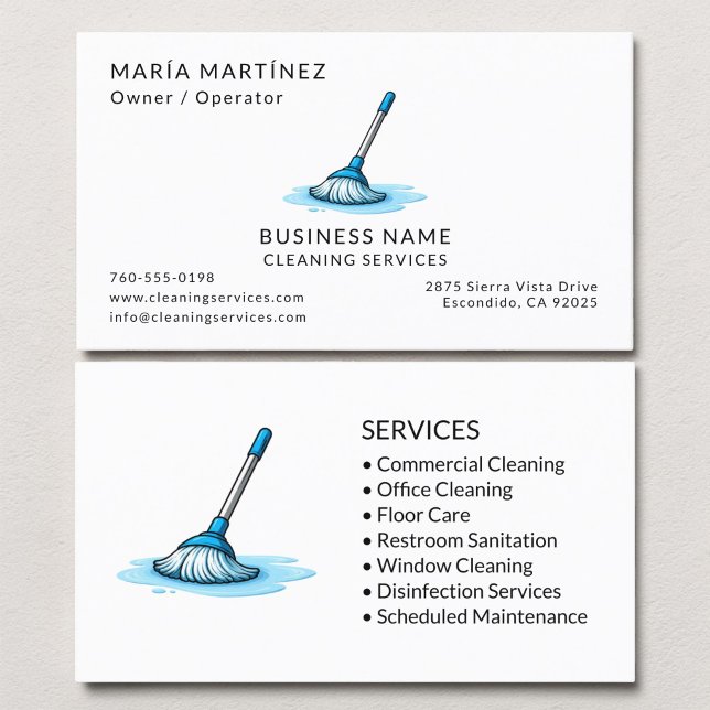 Commercial Cleaning Services Business Card (Creator Uploaded)
