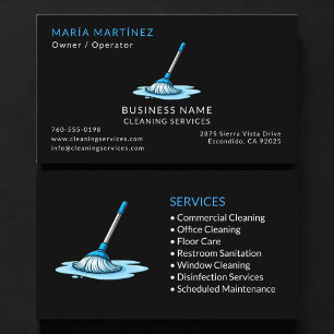 Commercial Cleaning Services Professional Business Card
