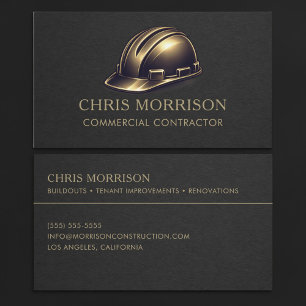 Commercial Contractor Hard Hat Professional Business Card