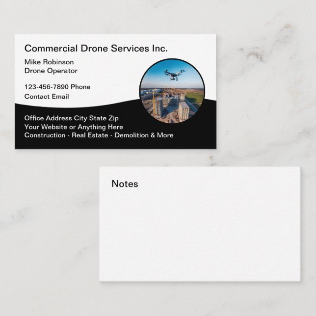 Commercial Drone Photography Business Cards (Front/Back)