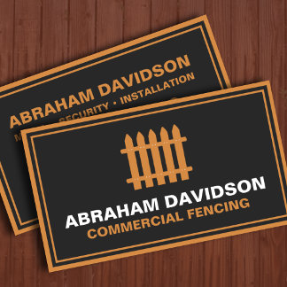Commercial Fence Contractor Security Installation Business Card