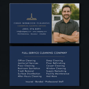 Commercial Janitorial Cleaning Photo Business Card