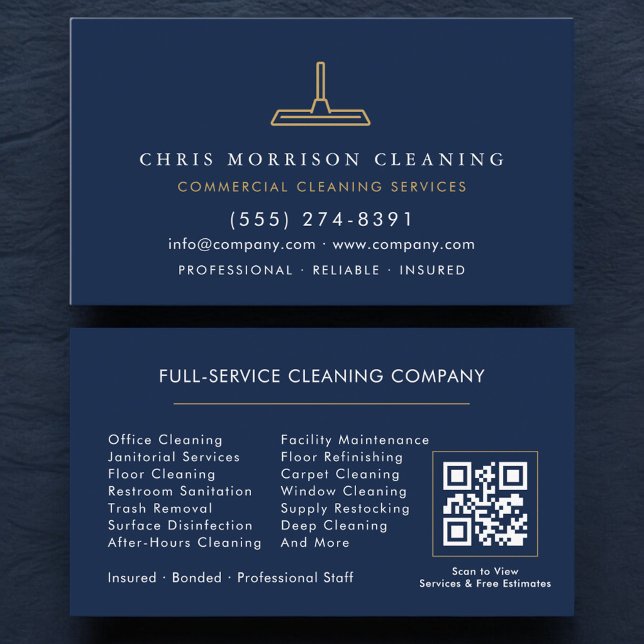 Commercial Janitorial Cleaning QR Code Business Card (Creator Uploaded)