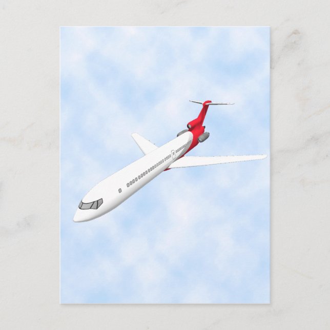 Commercial Jet Aeroplane: 3D Model: Postcard (Front)