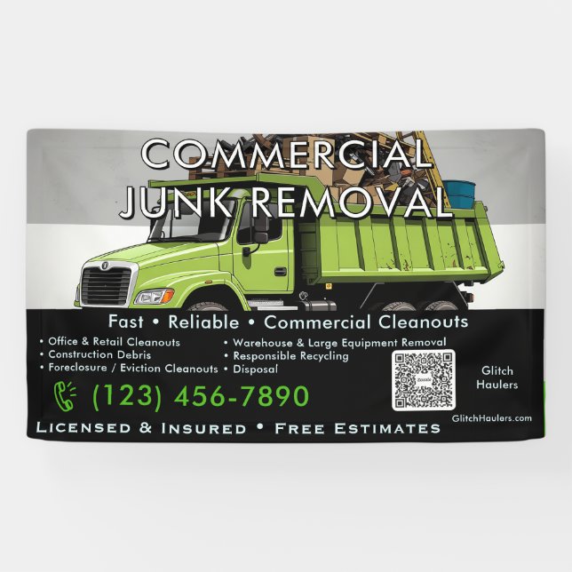 Commercial Junk Removal Banner Office Retail Clean (Horizontal)