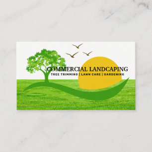 Commercial Landscaping Cut Grass Business Card