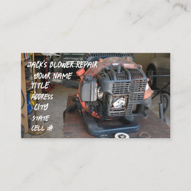 Commercial Leaf Blower Repair Business Card (Front)