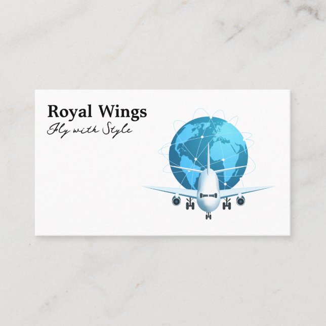 Commercial Plane | Global Network Business Card (Front)