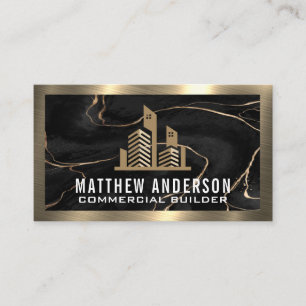 Commercial Property   Marble   Gold Metallic Business Card