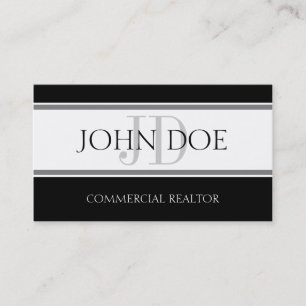 Commercial Realtor Stripe W/W Business Card