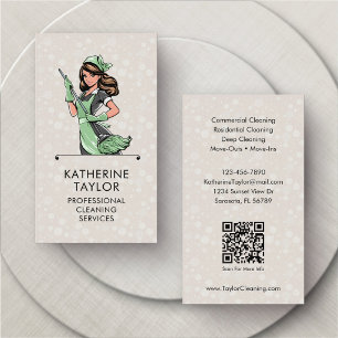 Commercial Residential Cleaner Housekeeping Business Card
