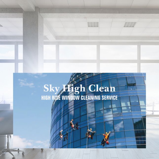 Commercial Skyscraper High Rise Window Cleaning  Business Card (Commercial Skyscraper High Rise Window Cleaning Business Card)