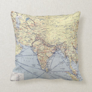 Commercial Trade Routes South Asia Cushion