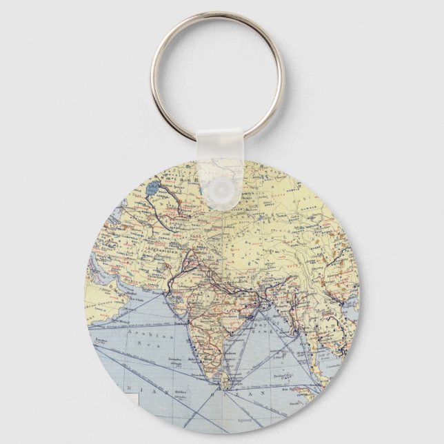 Commercial Trade Routes | South Asia Key Ring (Front)
