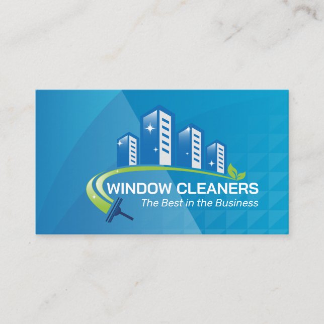 Commercial Window Cleaning Logo Business Card (Front)