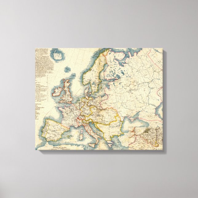 Commerciale Industrial Map of Europe Canvas Print (Front)