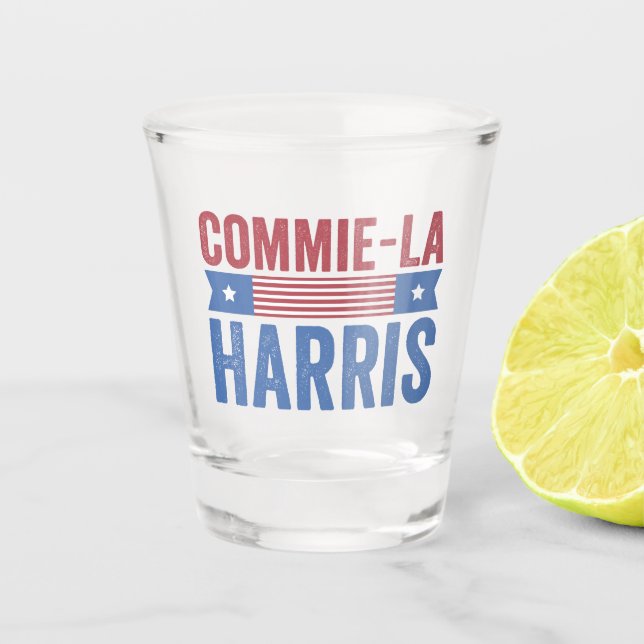 Commie-La Harris 2024 Funny Anti Kamala Harris Shot Glass (Front)
