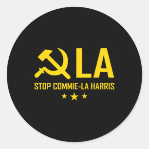 Commie-la Kamala Harris Tim Wheimer Coach 2024 La  Classic Round Sticker