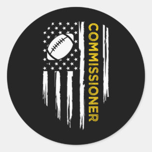 Commissioner Fantasy Football - American Commish F Classic Round Sticker