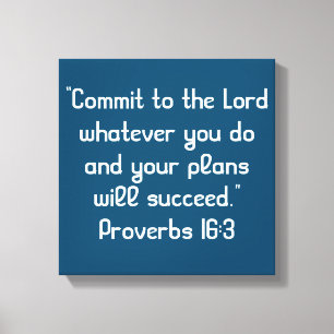 "Commit to the Lord" 12 x 12 Scripture Canvas