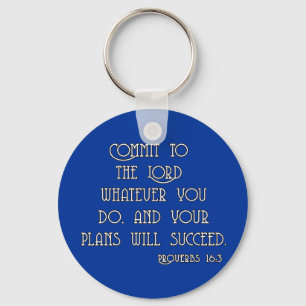 Commit to the Lord Bible Quote Tshirts Key Ring