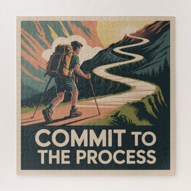 Commit To The Process Jigsaw Puzzle (Vertical)