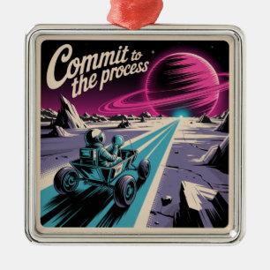 Commit To The Process Metal Tree Decoration