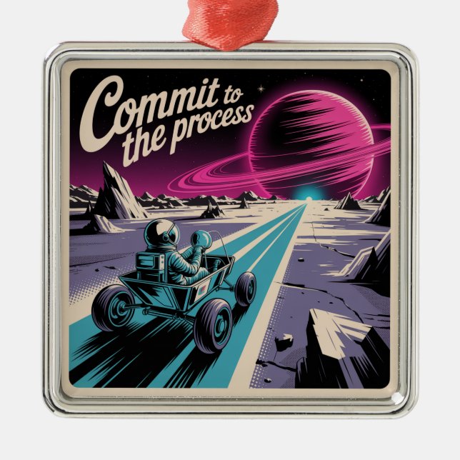 Commit To The Process Metal Tree Decoration (Front)