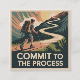 Commit To The Process Square Business Card